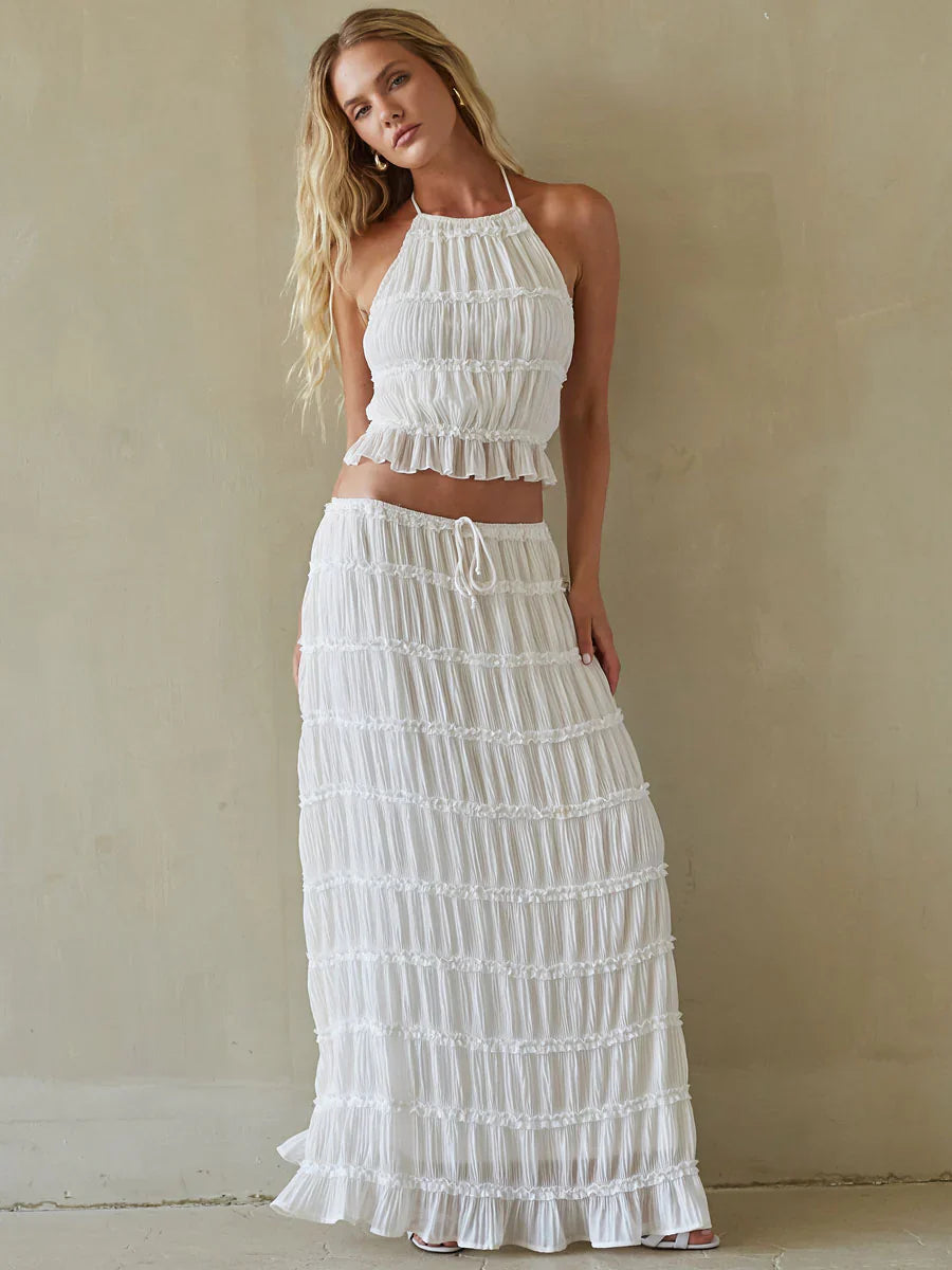 Jupe longue froncée