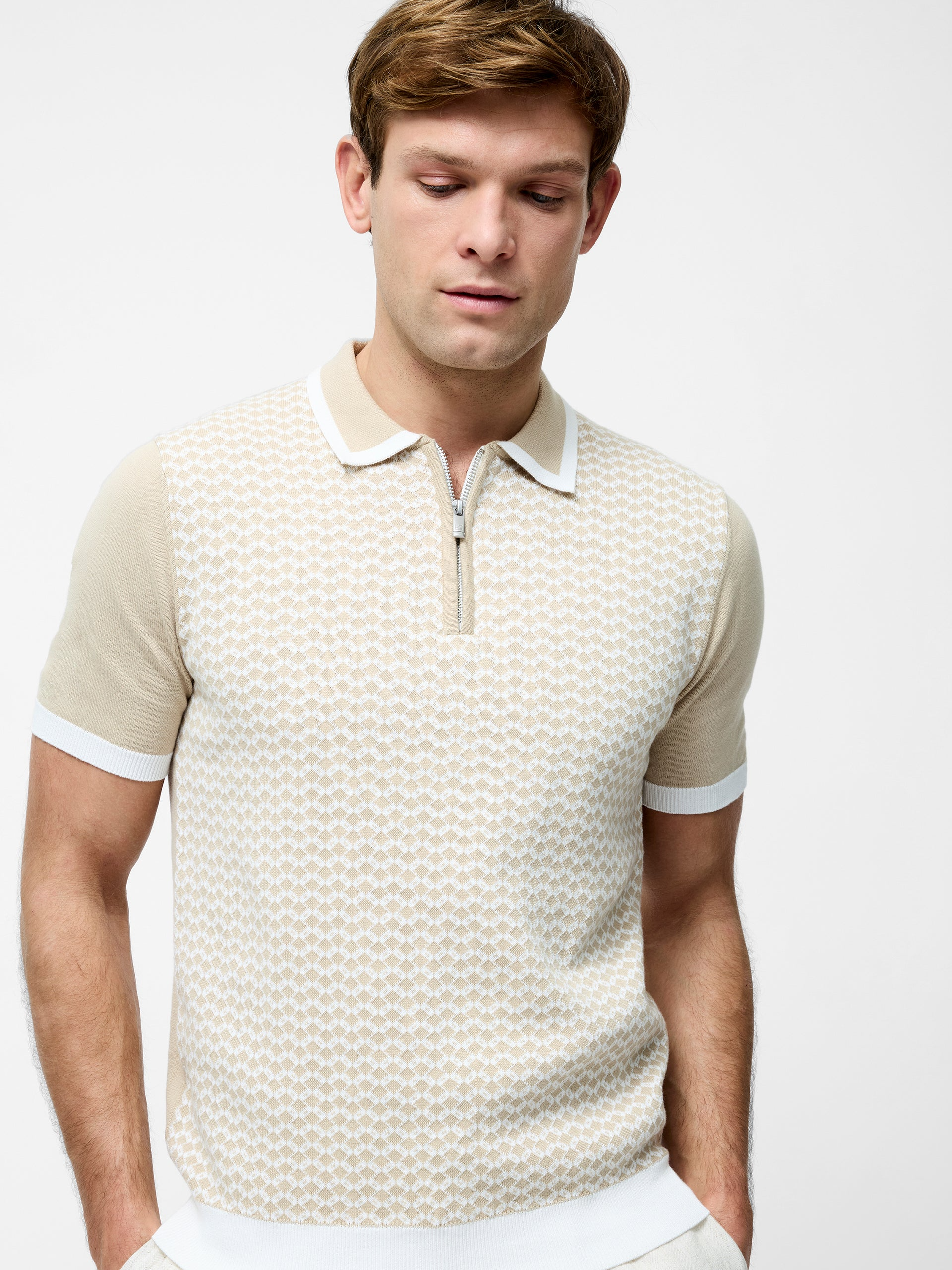 Polo à motif diamant