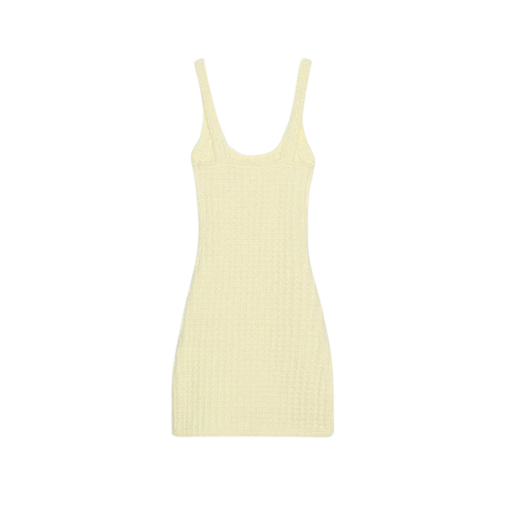 Robe boutonnée stretch jaune