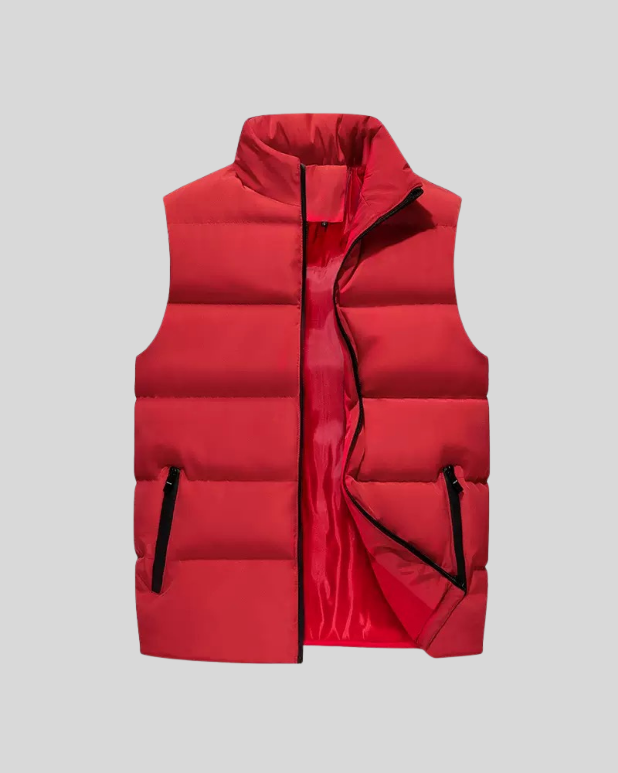 Ärmellose Steppjacke – Rot